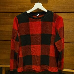 Old Navy Red and Black Plaid Pajama Top